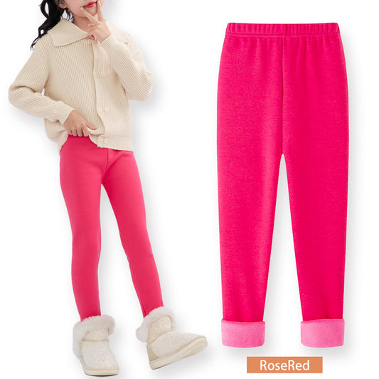 FallWinter Hot-selling Girls' Leggings Fleece-lined Warm Cropped Pants